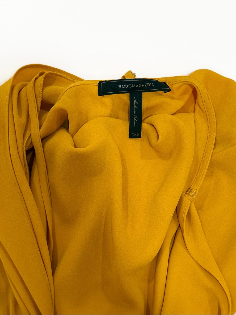 BCBGMaxAzria Mustard Minimalist V-Neck Sleeveless Camisole | Size XXS - Picture 6 of 7